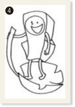 ❹宮崎先生が学生の頃に描いたキャラクターでいちょうに乗った「ガストフ」
